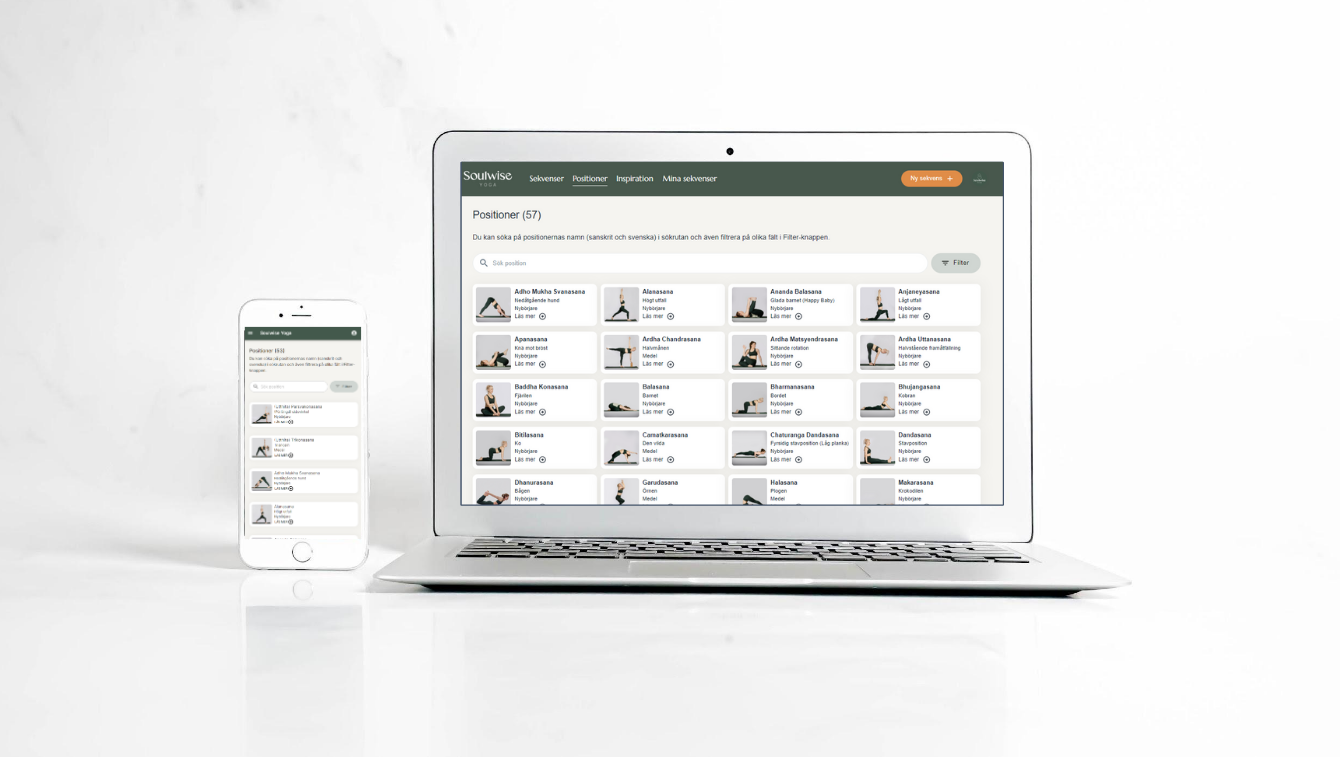 Soulwise Yoga on screens.