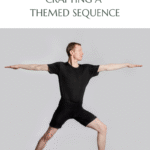 A man doing warrior yoga pose.