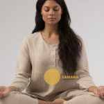 A woman in lotus pose. Samana Vayu.