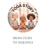 A sketch of three children doing sitting meditation - Yoga stories in Soulwise Yoga.