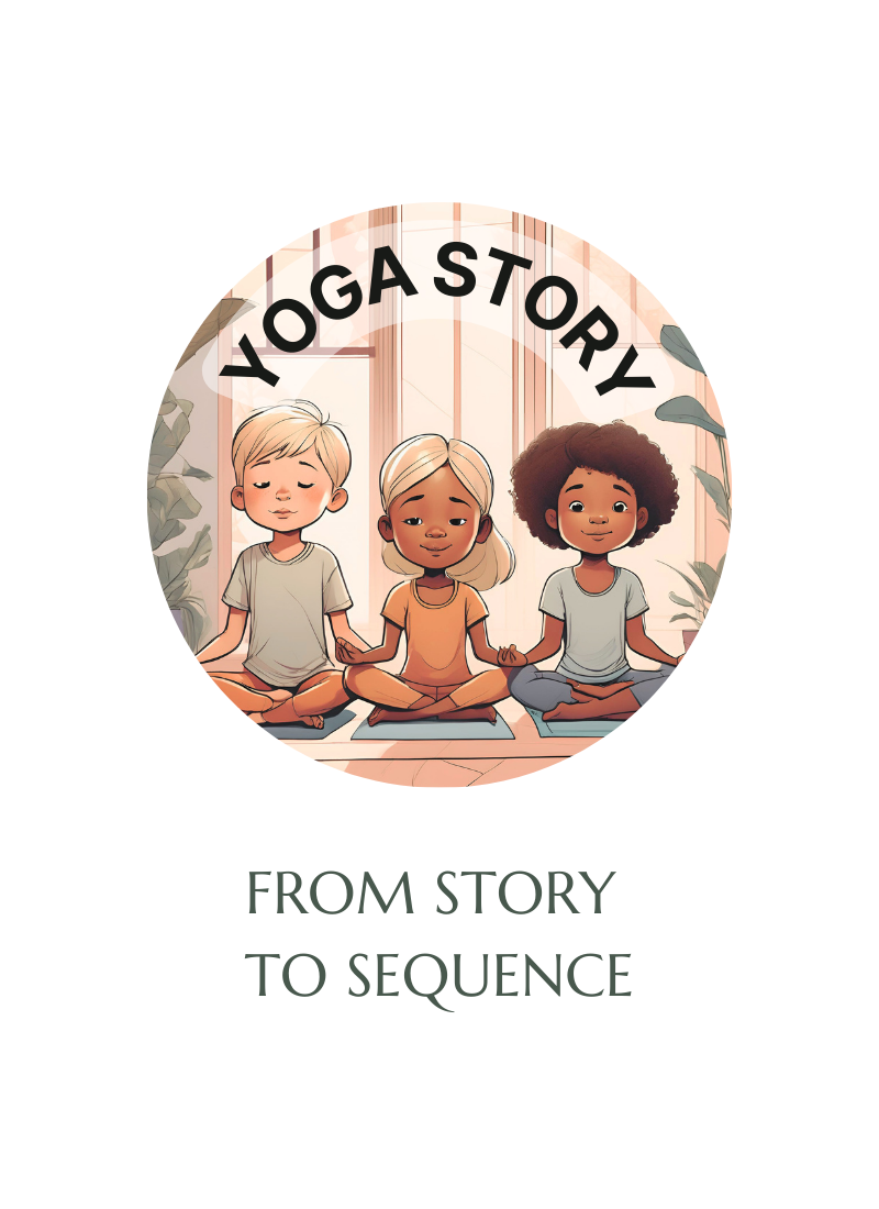 A sketch of three children doing sitting meditation - Yoga stories in Soulwise Yoga.