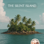 An island with palm trees.